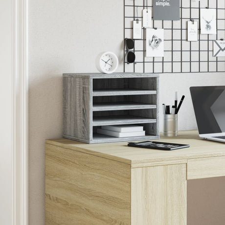 Vidaxxl Schreibtisch-Organizer, 36 x 26 x 29,5 cm, Holzwerkstoff, graue Sonoma-Eiche
