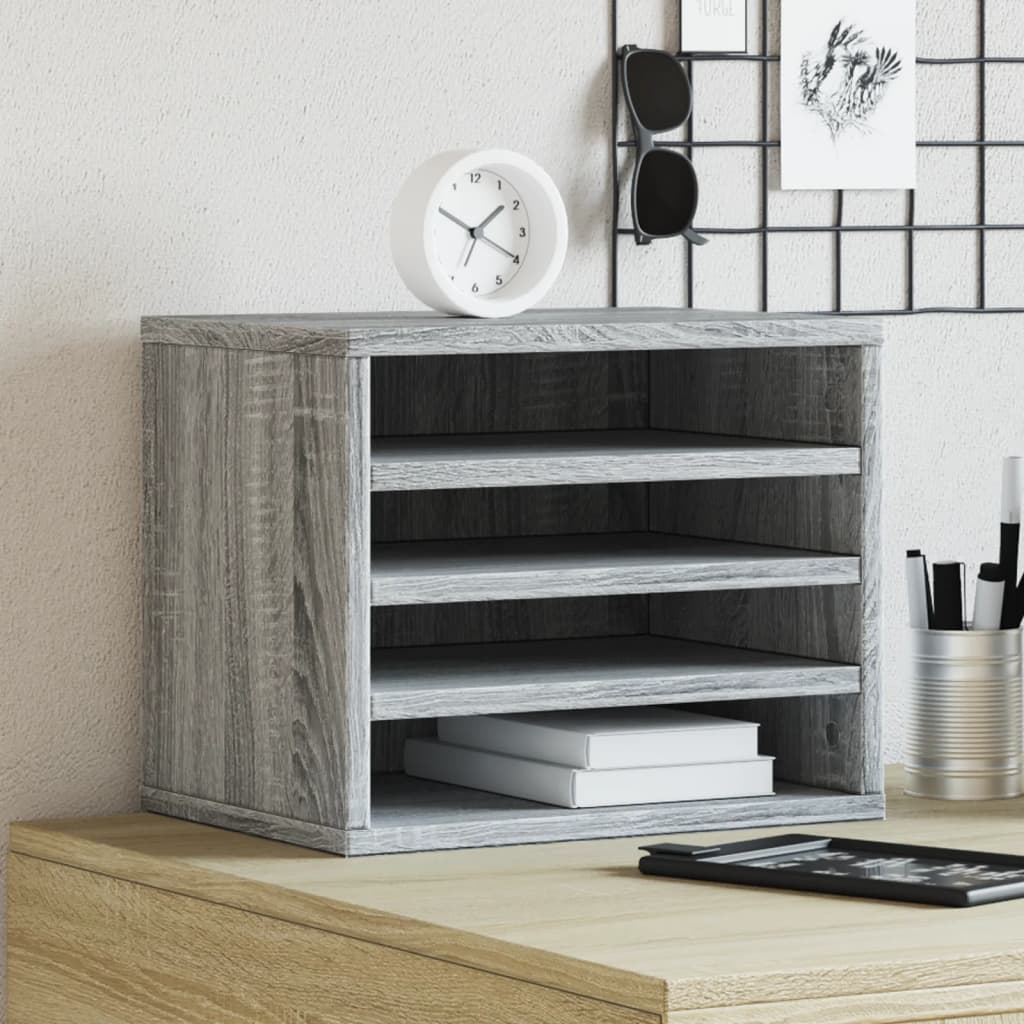 Vidaxxl Schreibtisch-Organizer, 36 x 26 x 29,5 cm, Holzwerkstoff, graue Sonoma-Eiche