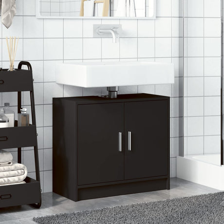 Vidaxl wastafelkast 63x29x55 cm bewerkt hout zwart