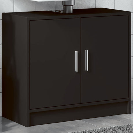 Vidaxl wastafelkast 63x29x55 cm bewerkt hout zwart