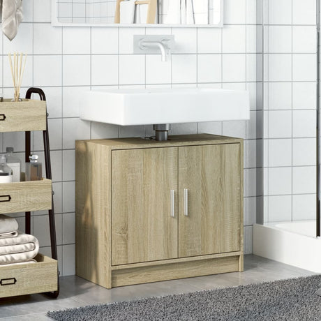 Vidaxl wastafelkast 63x29x55 cm bewerkt hout sonoma eikenkleurig