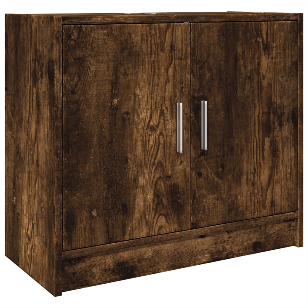 Vidaxl wastafelkast 63x29x55 cm bewerkt hout gerookt eikenkleurig
