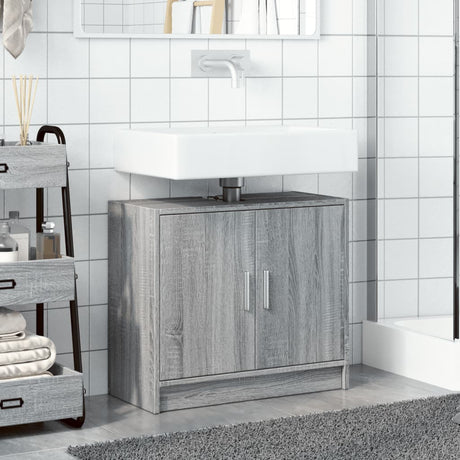 Vidaxl wastafelkast 63x29x55 cm bewerkt hout grijs sonoma eikenkleurig