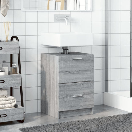 Vidaxl wastafelkast 40x37x59 cm bewerkt hout grijs sonoma eikenkleurig