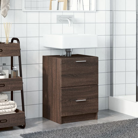 Vidaxl wastafelkast 40x37x59 cm bewerkt hout bruin eikenkleurig