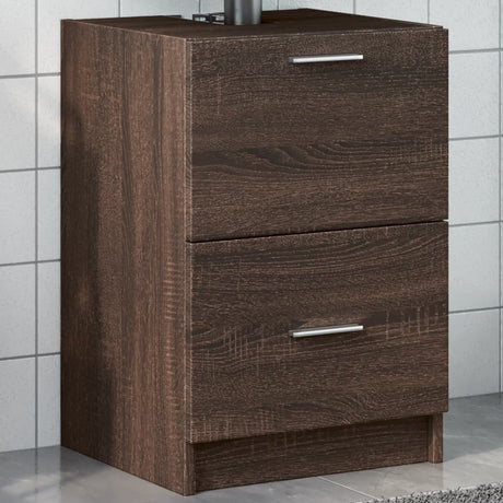 Vidaxl wastafelkast 40x37x59 cm bewerkt hout bruin eikenkleurig