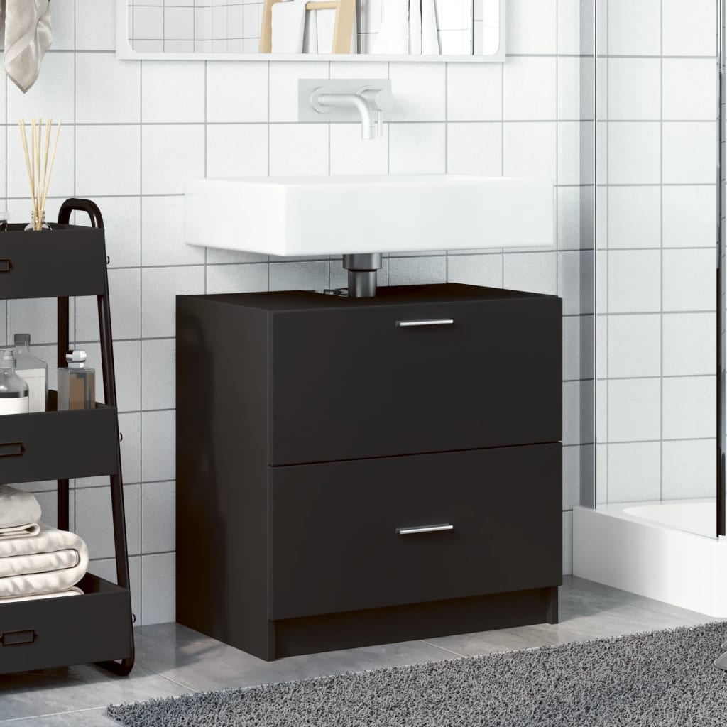Vidaxl wastafelkast 59x37x59 cm bewerkt hout zwart