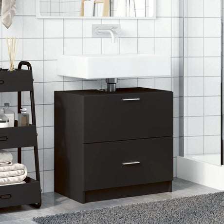 Vidaxl wastafelkast 59x37x59 cm bewerkt hout zwart