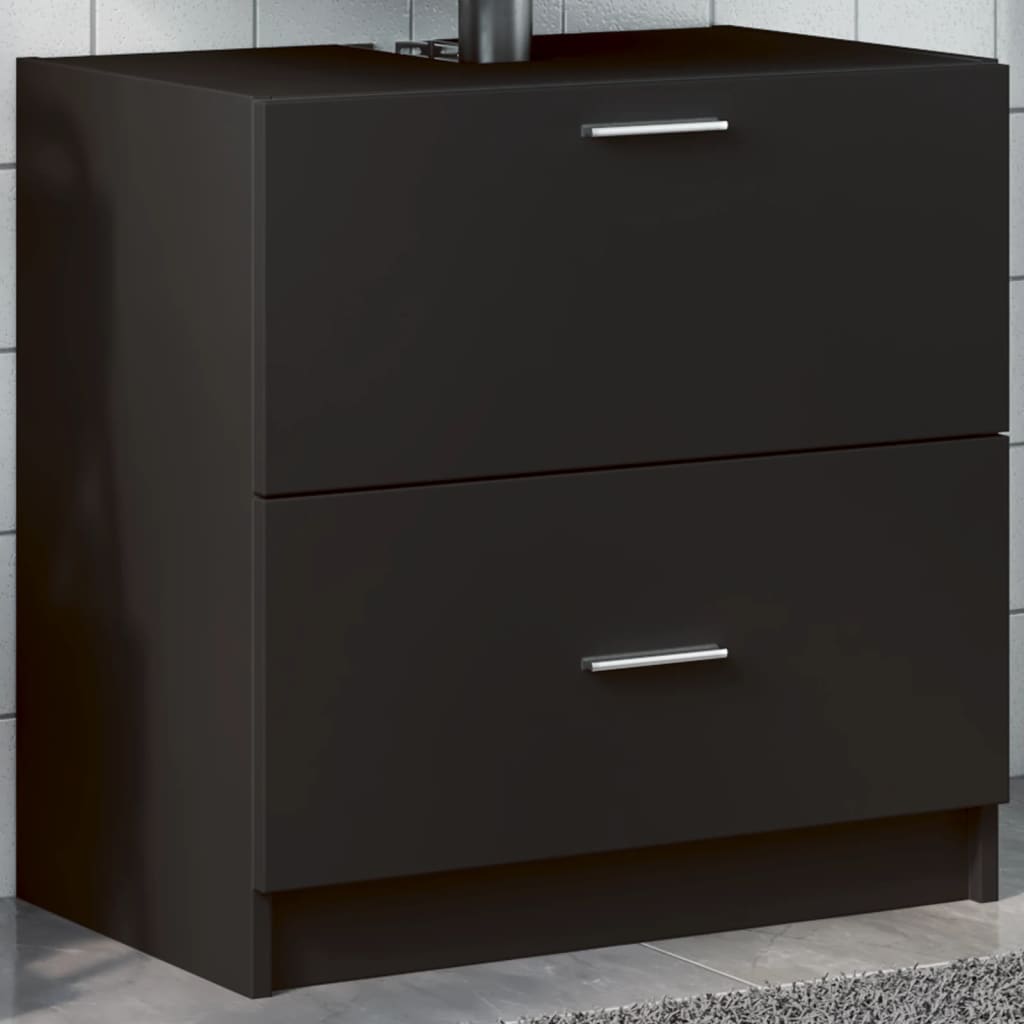 Vidaxl wastafelkast 59x37x59 cm bewerkt hout zwart