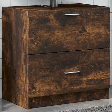 Vidaxl wastafelkast 59x37x59 cm bewerkt hout gerookt eikenkleurig