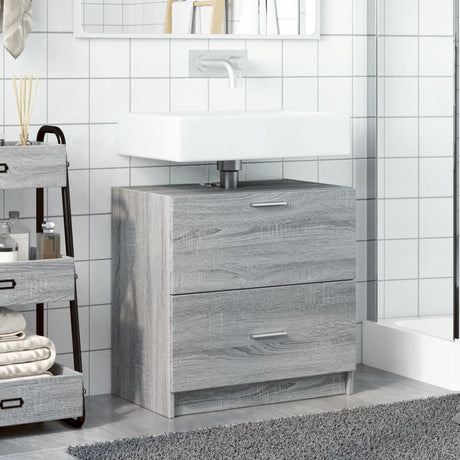 Vidaxl wastafelkast 59x37x59 cm bewerkt hout grijs sonoma eikenkleurig