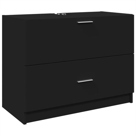 Vidaxl wastafelkast 78x37x59 cm bewerkt hout zwart