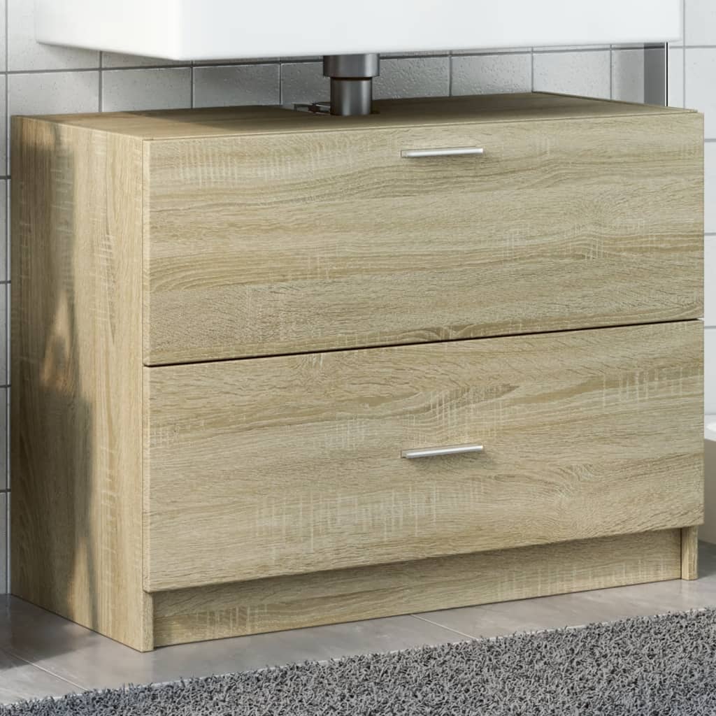 Vidaxl wastafelkast 78x37x59 cm bewerkt hout sonoma eikenkleurig