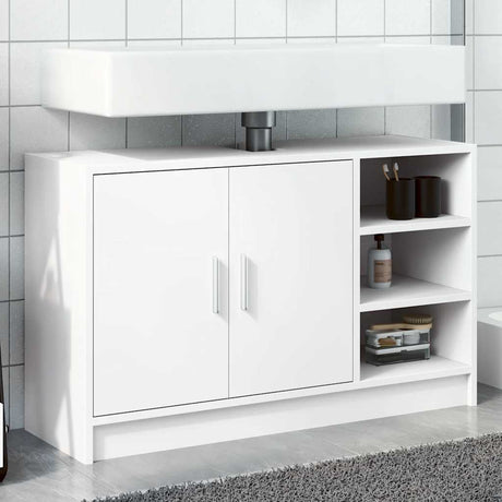 Vidaxl wastafelkast 90x29x55 cm bewerkt hout wit