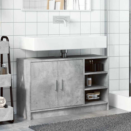 Vidaxl wastafelkast 90x29x55 cm bewerkt hout betongrijs