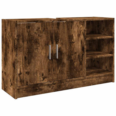 Vidaxl wastafelkast 90x29x55 cm bewerkt hout gerookt eikenkleurig