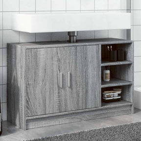 Vidaxl wastafelkast 90x29x55 cm bewerkt hout grijs sonoma eikenkleurig