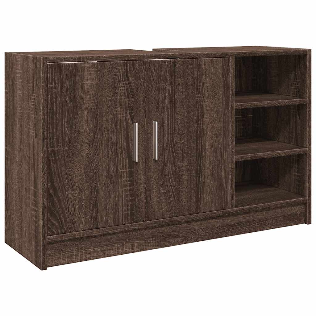 Vidaxl wastafelkast 90x29x55 cm bewerkt hout bruin eikenkleurig