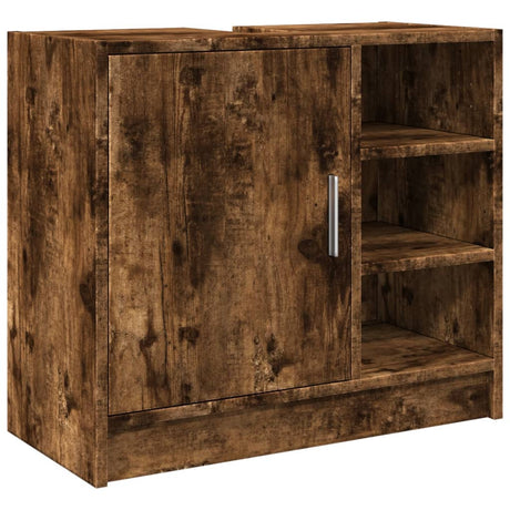 Vidaxl wastafelkast 63x29x55 cm bewerkt hout gerookt eikenkleurig