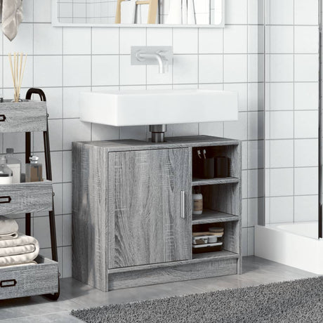 Vidaxl wastafelkast 63x29x55 cm bewerkt hout grijs sonoma eikenkleurig