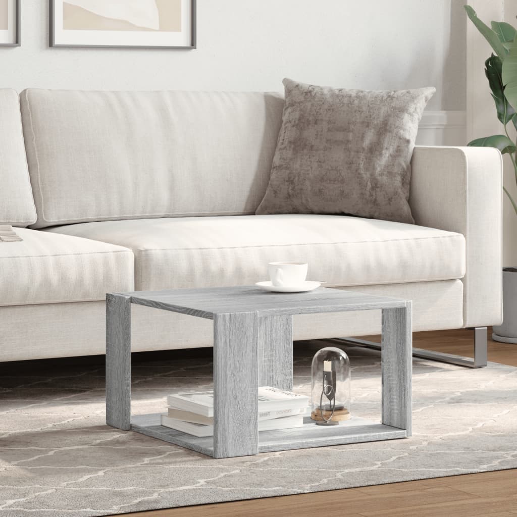 Vidaxl salontafel 51,5x51,5x30 cm bewerkt hout grijs sonoma eikenkleur