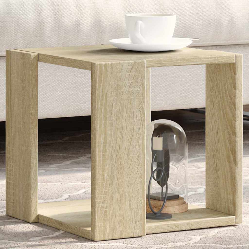 Vidaxl salontafel 32x32x30 cm bewerkt hout sonoma eikenkleurig