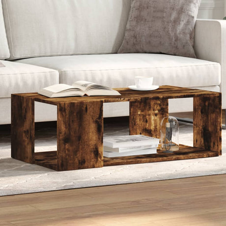 Vidaxl salontafel 89,5x48x30 cm bewerkt hout gerookt eikenkleurig