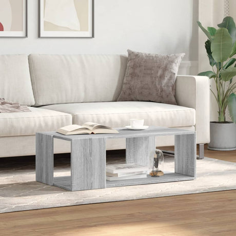 Vidaxl salontafel 89,5x48x30 cm bewerkt hout grijs sonoma eikenkleurig