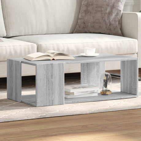 Vidaxl salontafel 89,5x48x30 cm bewerkt hout grijs sonoma eikenkleurig