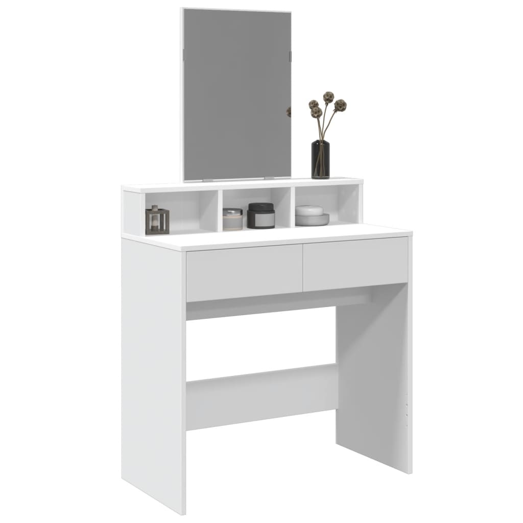 Vidaxl kaptafel met spiegel 80x41x144,5 cm wit