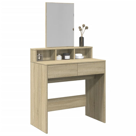 Vidaxl kaptafel met spiegel 80x41x144,5 cm sonoma eikenkleurig