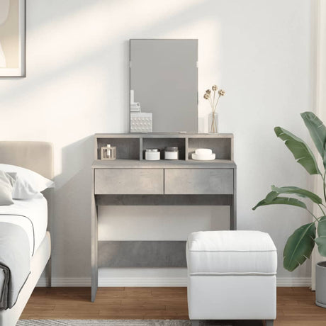Vidaxl kaptafel met spiegel 80x41x144,5 cm betongrijs