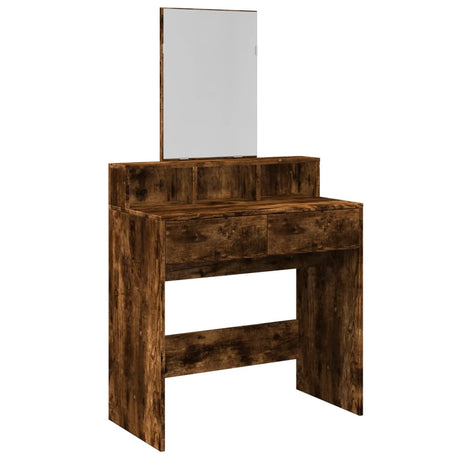 Vidaxl kaptafel met spiegel 80x41x144,5 cm gerookt eikenkleurig