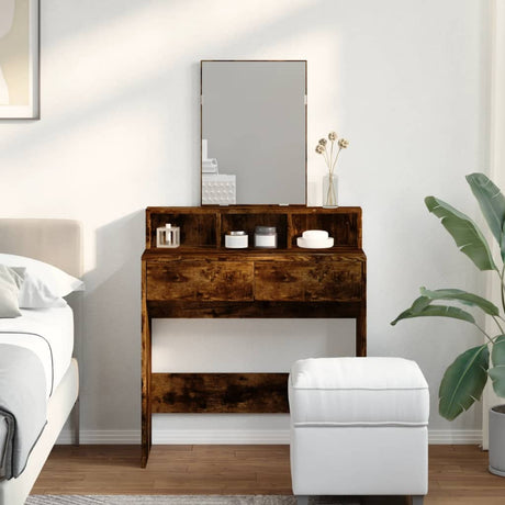 Vidaxl kaptafel met spiegel 80x41x144,5 cm gerookt eikenkleurig