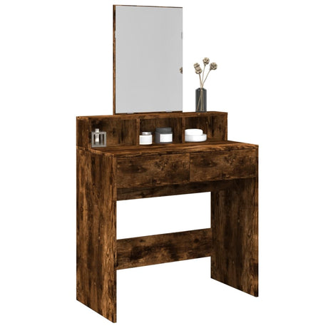 Vidaxl kaptafel met spiegel 80x41x144,5 cm gerookt eikenkleurig