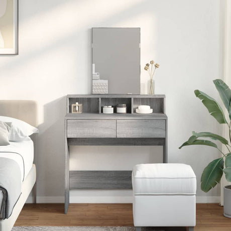 Vidaxl kaptafel met spiegel 80x41x144,5 cm grijs sonoma