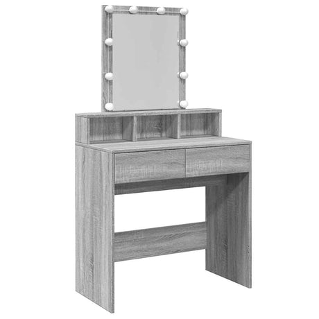 Vidaxl kaptafel met led 80x41x144,5 cm grijs sonoma eikenkleurig