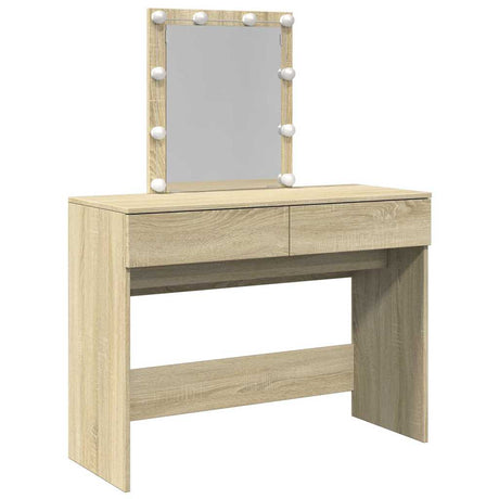 Vidaxl kaptafel met led-verlichting 100x40x130 cm sonoma eikenkleurig