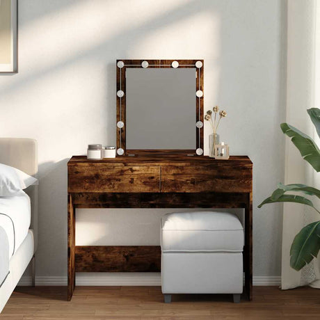Vidaxl kaptafel met led 100x40x130 cm gerookt eikenkleurig
