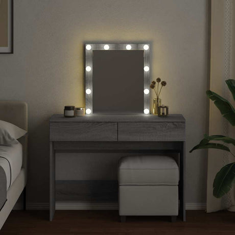Vidaxl kaptafel met led-verlichting 100x40x130 cm grijs sonoma