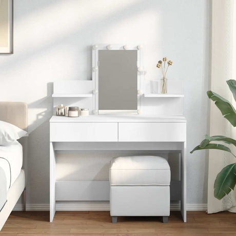 Vidaxl kaptafel met led-verlichting 100x40x130 cm wit