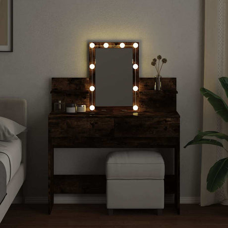 Vidaxl kaptafel met led 100x40x130 cm gerookt eikenkleurig