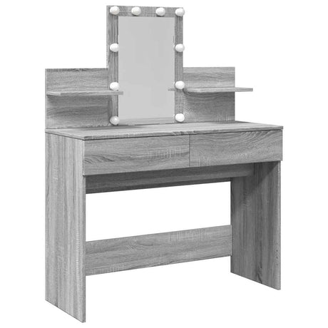 Vidaxl kaptafel met led-verlichting 100x40x130 cm grijs sonoma