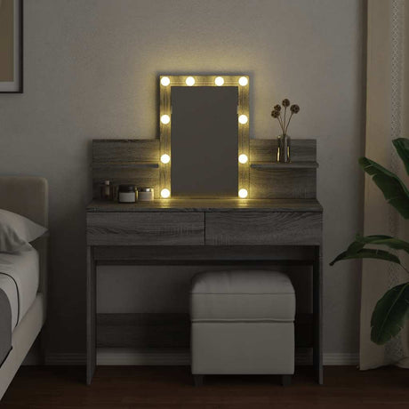 Vidaxl kaptafel met led-verlichting 100x40x130 cm grijs sonoma