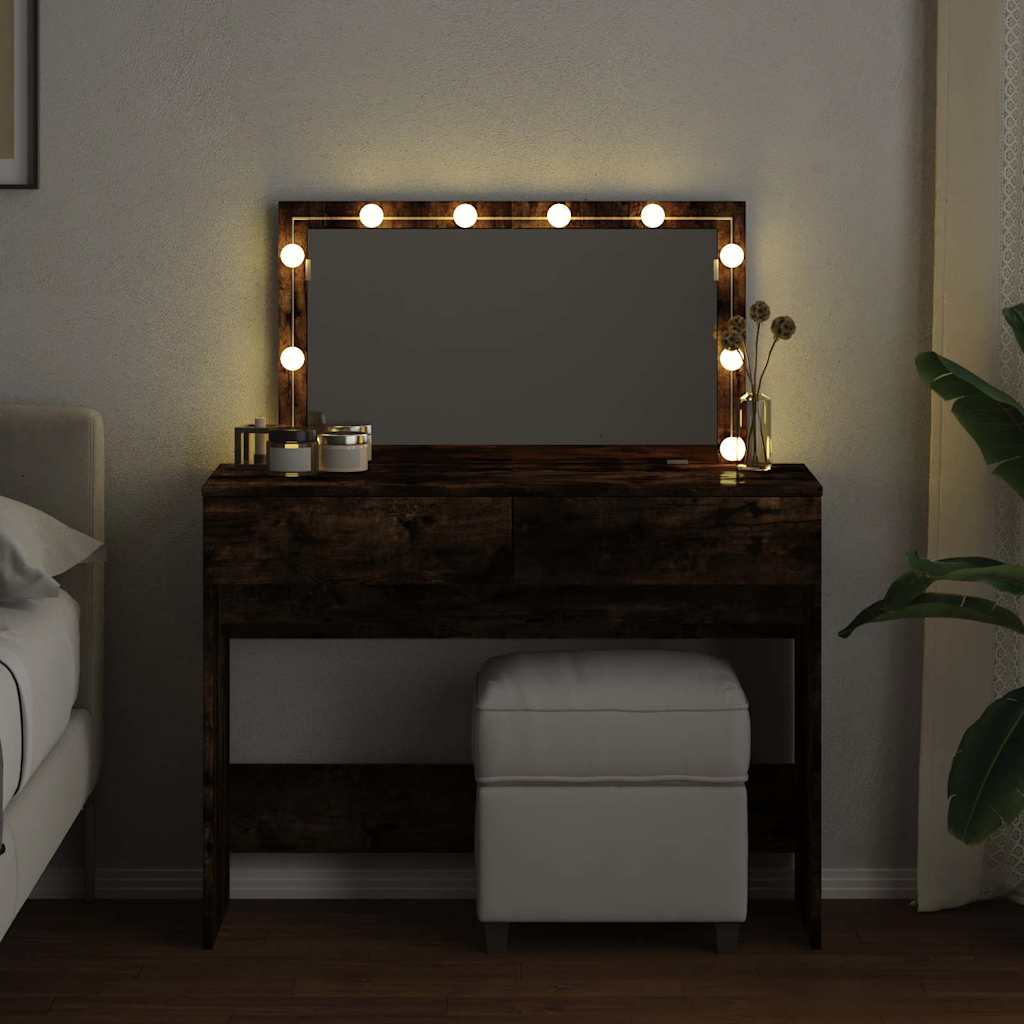Vidaxl kaptafel met led 100x40x120 cm gerookt eikenkleurig