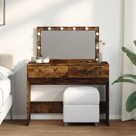 Vidaxl kaptafel met led 100x40x120 cm gerookt eikenkleurig