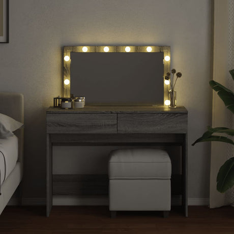Vidaxl kaptafel met led-verlichting 100x40x120 cm grijs sonoma