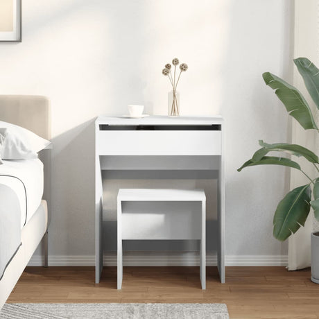 Vidaxl kaptafel met krukje 60x40x113,5 cm wit