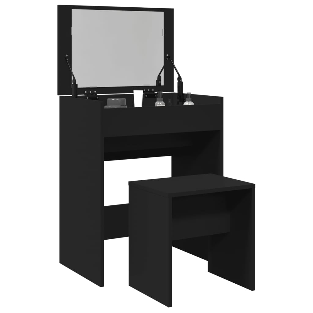 Vidaxl kaptafel met krukje 60x40x113,5 cm zwart