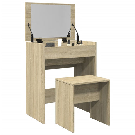 Vidaxl kaptafel met krukje 60x40x113,5 cm sonoma eikenkleurig
